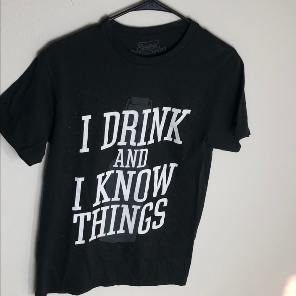 I Drink And I Know Things Black Short Sleeve Shirt Size S